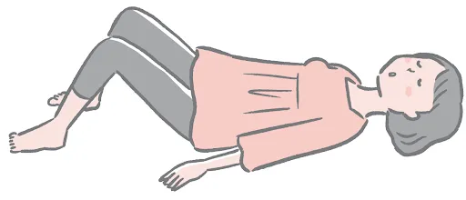 リラックスして横になっている女性のイラスト