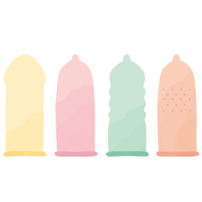 コンドームの形状のイラスト画像